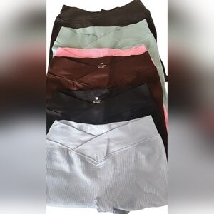Set of 6 Ribbed Workout Shorts NWOT